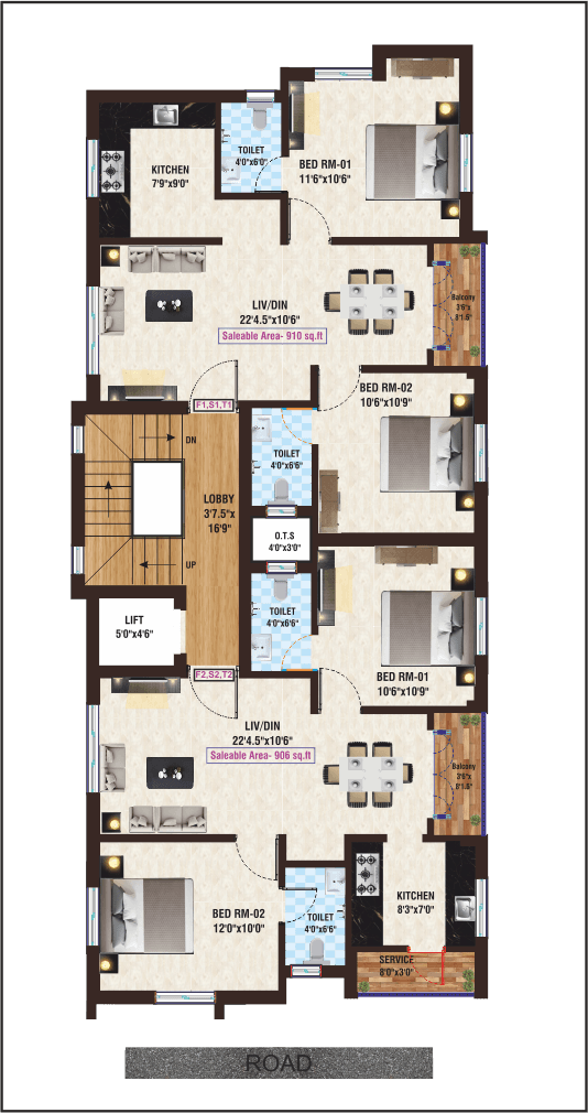 Sri Ragava Flat Floor Plan