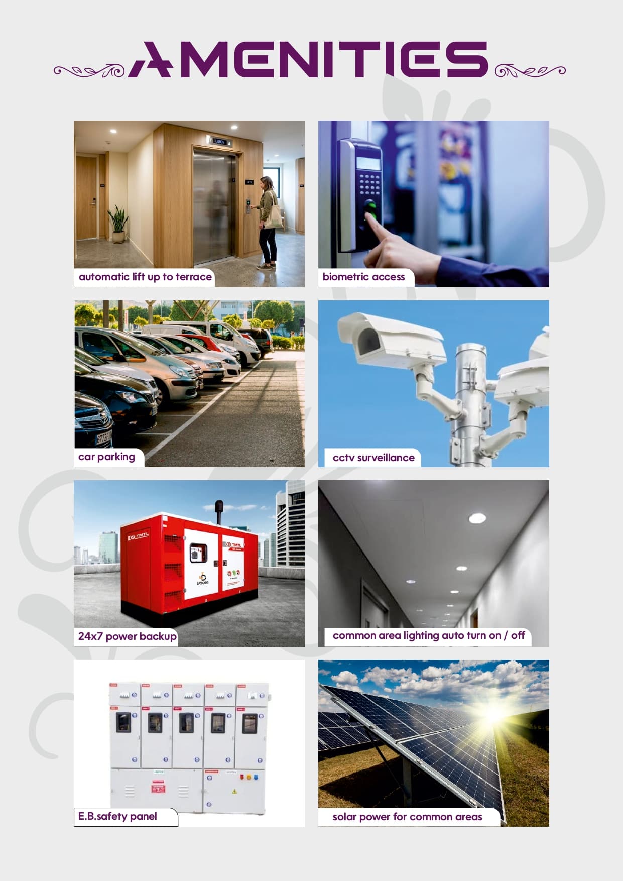 Sri Guru Rayar amenities brochure page